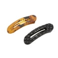 thumbnail image 2 of Scunci by Conair Flat Claw Clips, Quilted Black & Tortoiseshell, 2 Count, 2 of 6