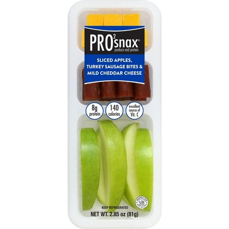 PRO2snax Sliced Apples, Turkey Sausage Bites & Mild Cheddar Cheese, 2.85 oz