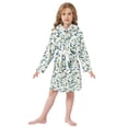 thumbnail image 6 of FORMRS Niños Bathrobe Unisex Hooded Robe Soft Plush Pajamas Sleepwear, Size 2-3T, Darker Leafy Pattern, 6 of 7
