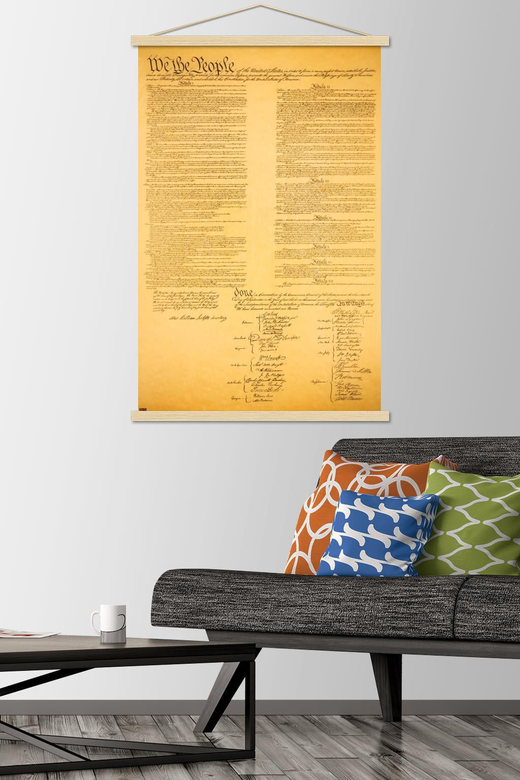 The Constitution Wall Poster with Wooden Magnetic Frame, 22.375" x 34"