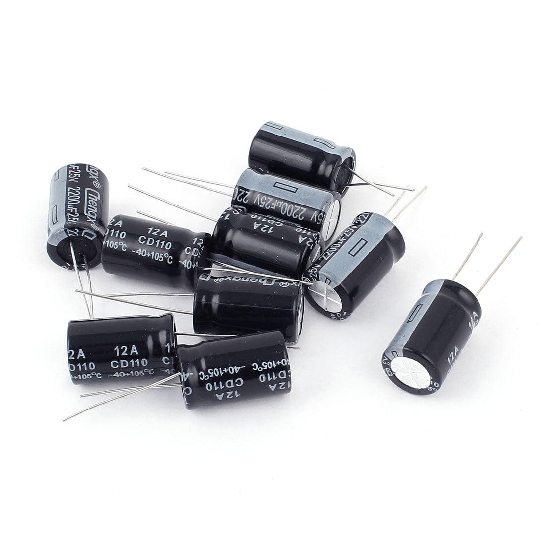 10pcs Dual Radial Leads Polarised Aluminium Electrolytic Capacitor 25V 2200UF