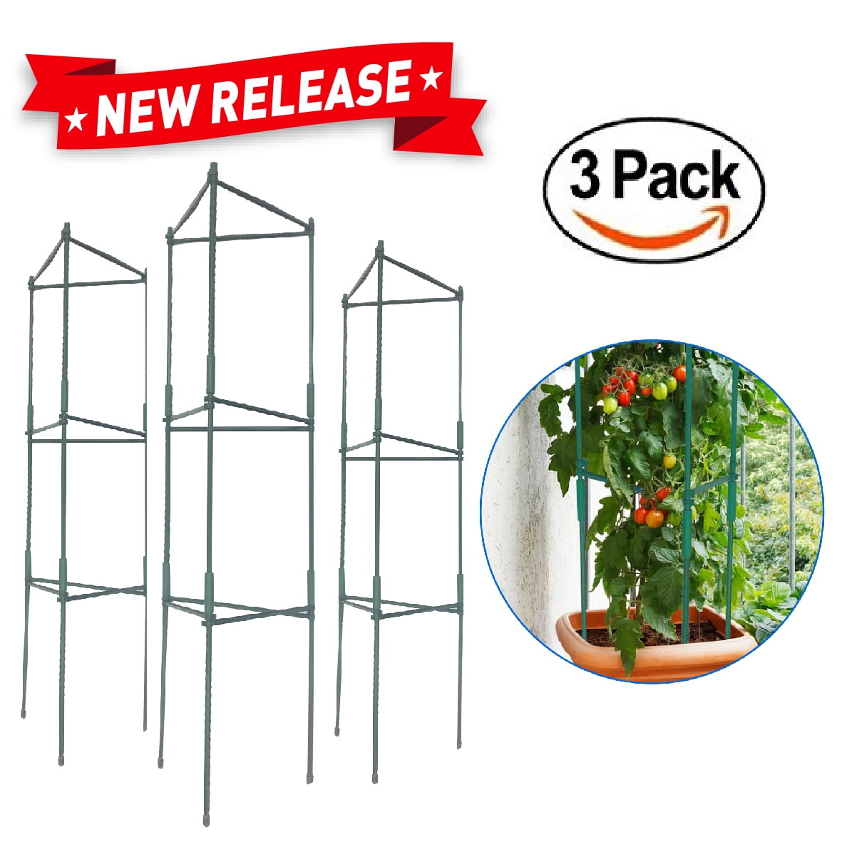 EasyGo Tomato Cages 3 Pack