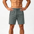 thumbnail image 4 of EOYWHK Beach Shorts with Pockets Elastic Waist Mens Casual Shorts Soft Lightweight Breathable for Basketball Running Gym Active Wear Gray, Size XXL, 4 of 6
