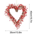 thumbnail image 3 of Yatlte Valentine's Day Heart Wreath, Grapevine Red Berry for Indoor Outdoor Decorations, Artificial Red Berries Wreath with LED Lights for Valentines Day Gift Hang Indoor Decor, 3 of 7