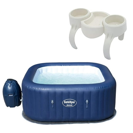 SaluSpa Hawaii 6 Person Portable Inflatable Spa Hot Tub & Drink Holder (Best Way To Drink Green Tea Hot Or Cold)