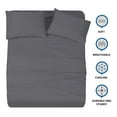 thumbnail image 3 of Shunjie.Home Twin Bed Sheets Set 3 Pieces, 600 Thread Count 100% Egyptian Cotton Bed Sheets, Breathable, Soft & Silky Sateen Weave Fits Mattress from 8" Up to 16" Deep Pocket(Dark Grey, Twin), 3 of 7