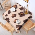 thumbnail image 2 of Beige and Brown Of Leopard Print Square Tablecloth,Waterproof Square Table Cover,Wipeable Spillproof Washable Table Cover for Home Kitchen Party Decor 60"x60"(152x152cm), 2 of 6
