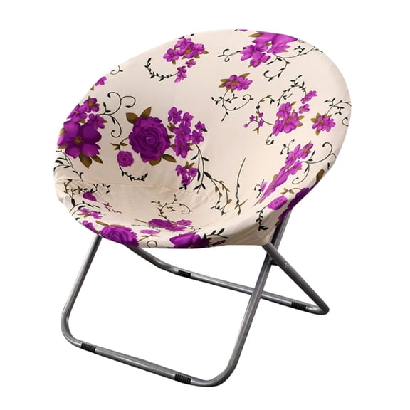 LKJYER Printed Round Saucer Chair Cover, 1 Piece Stretch Moon Chair Slipcovers Spandex Moon Chair Cover with Elastic Bottom Saucer Chair Slipcover