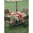 thumbnail image 4 of Outdoor Tablecloth with Umbrella Hole for Patio/Picnic/Party/Camping, Red Poppy Waterproof Table Cloth Square Cover Washable, Spring Summer Farmhouse Flowers Rustic Burlap (60"x 60"), 4 of 8