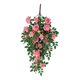 thumbnail image 1 of Decoración de flores artificiales de ratán, 6 cabezas de rosas colgantes falsas, plantas de enredadera de seda sintética de ratán para decoración de fondo de sala de bodas DIY, 1 of 8