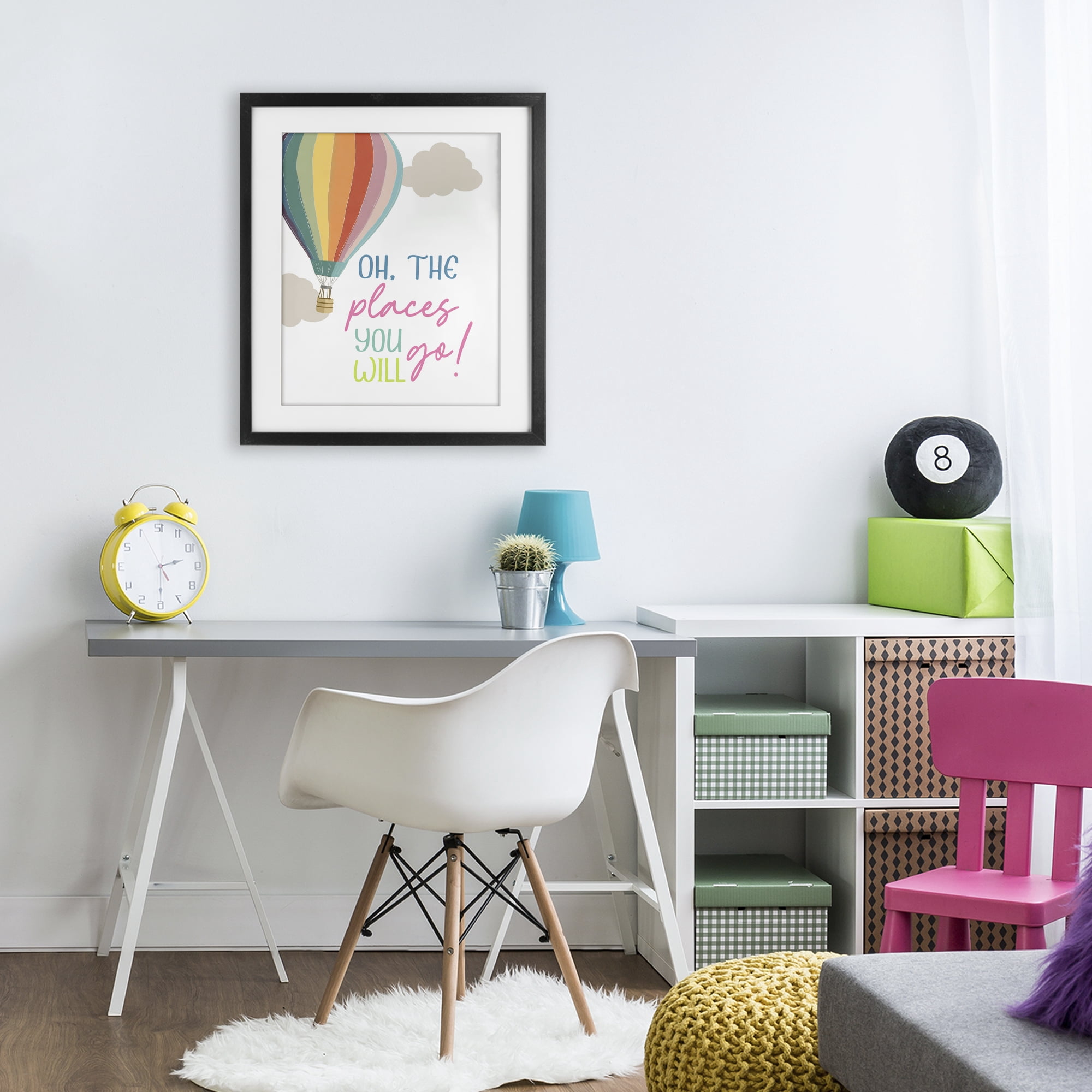 Stupell Industries The Places You Will Go Black Framed Print Under Glass, design by Christine Simpson Art