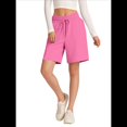 thumbnail image 1 of Pantalones Cortos Holgados con Bolsillos para Mujer, Hasta la Rodilla, para Yoga, Caminar, Hacer Ejercicio, Informales Rosa L, 1 of 7