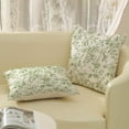 thumbnail image 5 of Sage Green Floral Pillow Covers 18x18 Set of 2 Olive Green Chinoiserie Floral Decorative Throw Pillows Vintage Rustic Toile Flower Pillowcase Outdoor Decor Linen Cushion Cover for Couch Sofa, 5 of 7