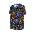 thumbnail image 2 of Rocae Colorful Floral for Breathable Men's Baseball T-Shirt Fashionable Casual Baseball Jersey, Moisture-wicking Sportswear X-Large, 2 of 9