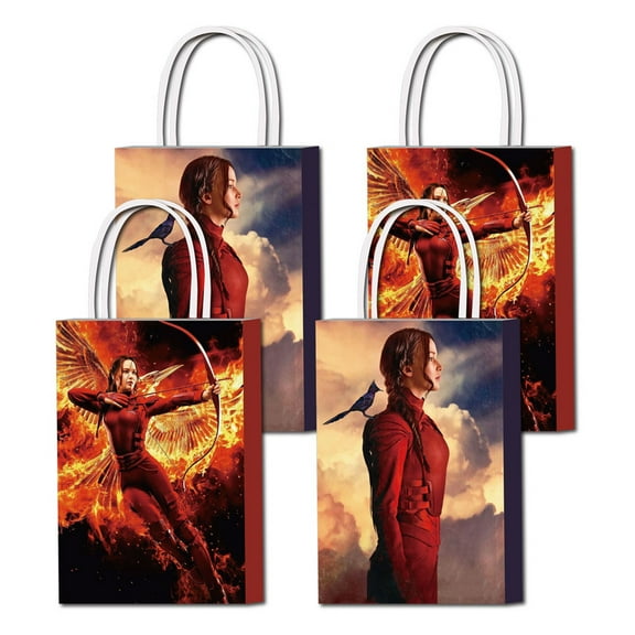 16 pcs For The Hunger Games Theme Birthday Party Bags,Party Favor Bags,With Candy Gift Bags Handles Favor Bags for Celebratory Occasions