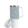 thumbnail image 2 of SKYSONIC 40 oz Cute Cartoon Panda Tumbler with Handle and Straw Lid, Insulated Cup Reusable Stainless Steel Water Bottle Travel Mug, 2 of 7