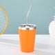 thumbnail image 5 of Vasos de acero inoxidable para niños con tapas a prueba de derrames, pajitas y fundas de silicona, 12 oz, sin BPA, aislados, para bebidas frías y calientes, 5 of 5