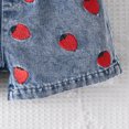 thumbnail image 6 of Hiijoy Toddler Girls Summer Outfits Off Shoulder T Shirt Strawberry Embroidery Denim Shorts, Sizes 2-3T, 6 of 6