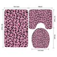 thumbnail image 3 of Pink and Black Of Leopard Print Bathroom Rugs Sets 3 Piece,Toilet Cover Set,Absorbent Non Slip Bathroom Mats Sets with U-Shaped Contour Rug Toilet Rug Set, 3 of 5