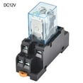 thumbnail image 1 of Coil Power Relay with Socket Base for DIN Rail DC12V DC24V AC24V AC110V AC220V, 1 of 6