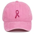 thumbnail image 4 of Cancer Awareness Hat Unisex Solid Adjustable Ribbon Embroidered Denim Baseball Caps, 4 of 4