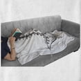 thumbnail image 6 of Sketch Art Soft Flannel Fleece Throw Blanket, Monochrome Funny Little Dinosaur Nursery Themed Design Graphic Print, Cozy Plush for Indoor and Outdoor Use, 50" x 60", Charcoal Grey White, by Ambesonne, 6 of 6