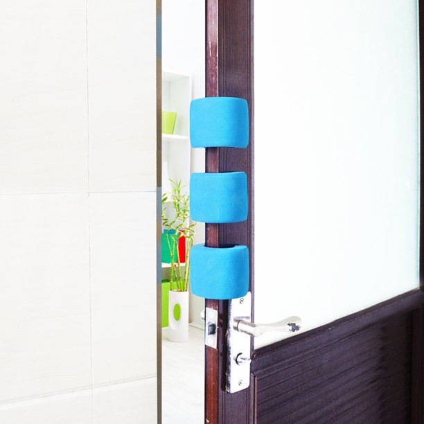 Raindrops 3Ud Protectores De Puerta En Eva Azul Para Evitar Golpes Y Sin Ruidos