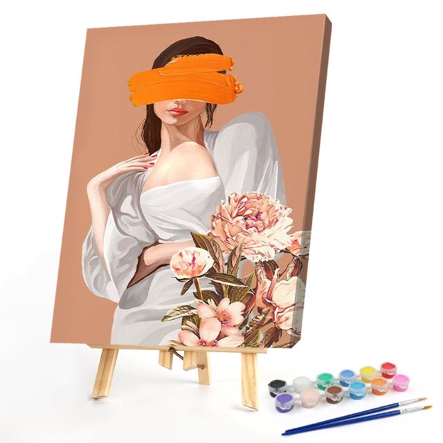 Cuadros Decorativos Mujer 40x50cm pintura al óleo por números cuadro pintura DIY SXD202106016 Likrtyny embutido en tela