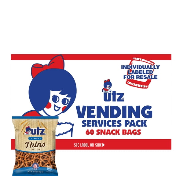 Utz Thins Pretzels Vending Services Pack, 1 oz (60 Count)