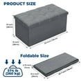 thumbnail image 4 of Lusimo 30" Storage Ottoman Bench with Divider, Multifunctional Foot Stool, Toy Chest & Shoe Bench for Bedroom, Living Room, and Entryway, Foldable Storage Chest with Seating, Gray, 4 of 11