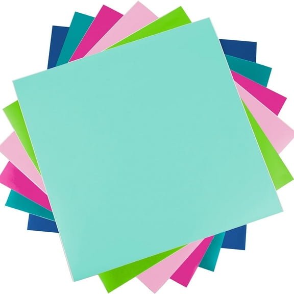 Silhouette Vinyl Sampler Pack 12"X12" 6/Pkg (on A Roll)-Lt Grn, Mint, Lt Pnk, Dk Pnk, Teal, Navy