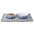 thumbnail image 6 of 7.5" Vibrant Unique Paw Patch Stripe Nautical Blue Large Pet Bowl, 6 of 8