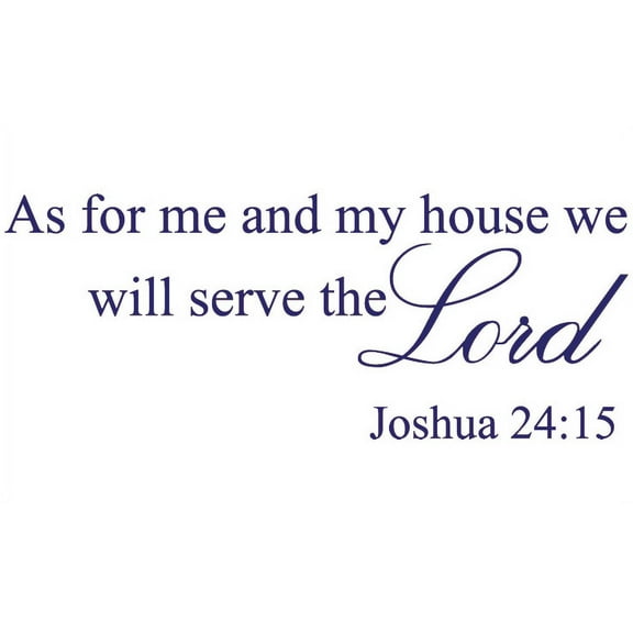 Purple 22" x 8.5" As for Me and My House, We Will Serve the Lord ... Vinyl Wall Art Home Decor Decal Sticker