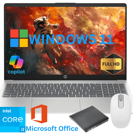 HP 15.6" Full HD Laptop, 13th Gen Intel Core i3-N305 Beat(i5-1135G7), 16GB RAM, 1 TB PCIe SSD, Intel UHD, Lifetime Office,Windows 11 Home