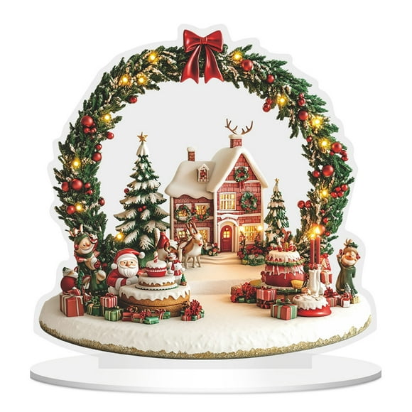 MOQIN Christmas Decorations Indoor Resin Gingerbread Houses Decor - Gingerbread House Christmas Village Collectible Buildings Figurines Ceramic Shop House for Holiday Xmas Decor Gift