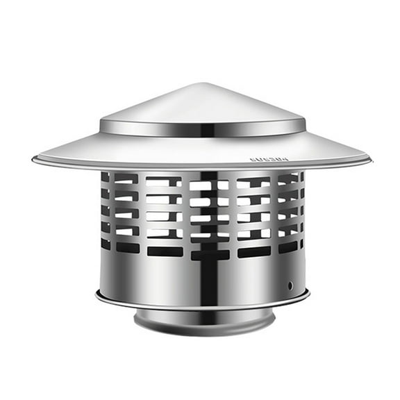 Round Chimney Cap Stainless Steel Tapered Top Chimney Cap with Screen Outside Roof Fireplace Screen Cover A