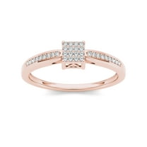 1/10 Ct T.W. Diamond Cluster 10kt Rose Gold Engagement Ring