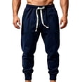 thumbnail image 3 of PNTUTB Men's Cuffed Joggers Elastic Waist Drawstring Trousers Solid Color Loose Casual Comfort Workout Sporty Pants with Pockets, 3 of 7