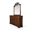 thumbnail image 2 of Furniture of America Leonora Traditional Dresser and Mirror Set, Cherry, 2 of 7
