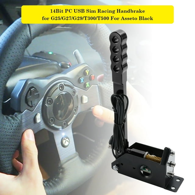 14Bit PC USB Sim Racing Handbrake for G25/G27/G29/T300/T500 For Asseto Black