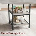 thumbnail image 5 of 47" Round Dining Table for 4, Elegant Roman Column Dining Table with Built-in Storage Space-Saving Design for Modern Homes-Vintage for Dining Room Kitchen Living Room (Grey), 5 of 9