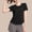 Black, variant on Generic Womens Seamless Workout T-Shirts Athletic Running Gym Yoga Short Sleeve Shirts Breathable Crewneck Tees