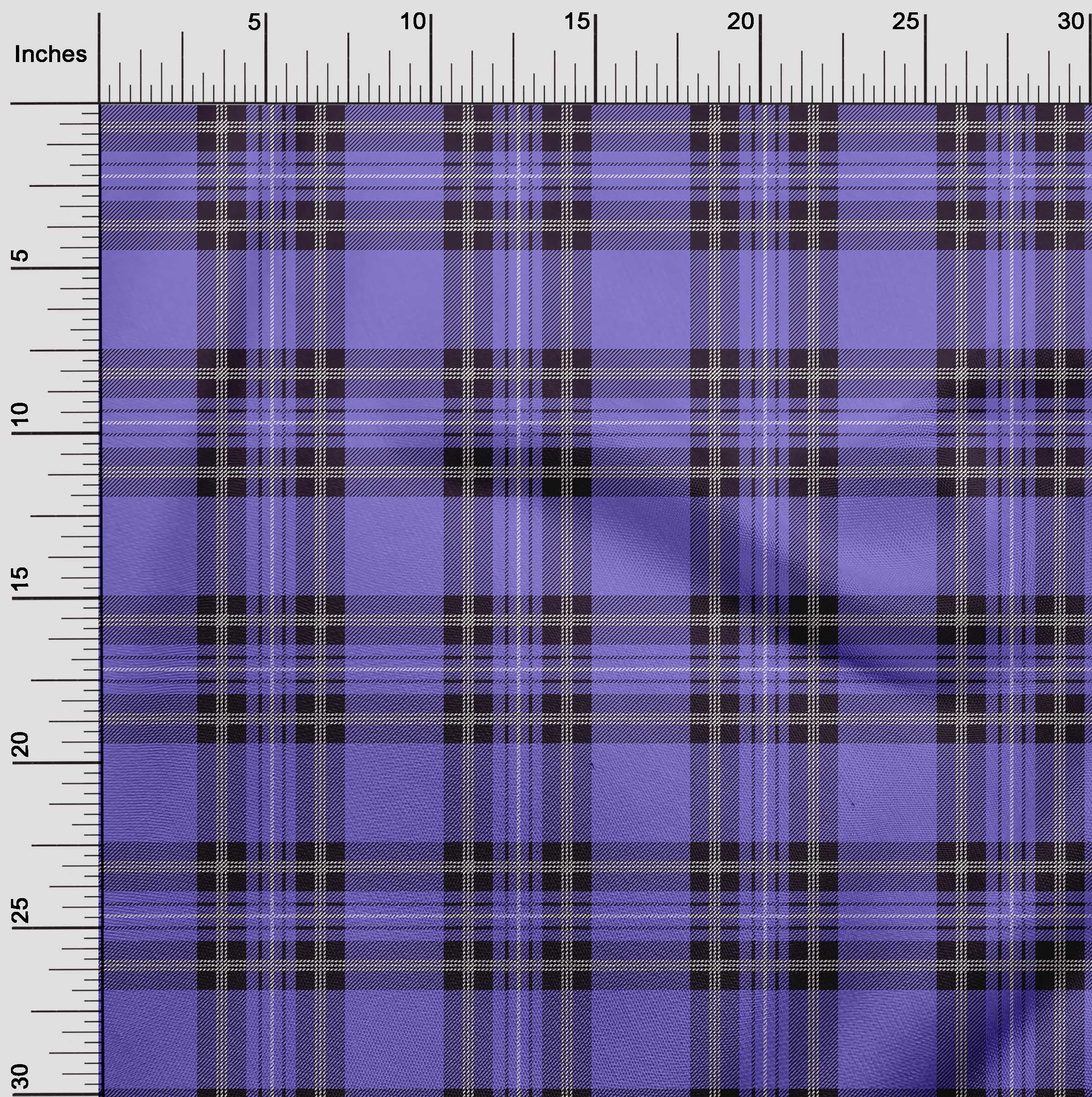 oneOone Cotton Cambric Blue Fabric Tartan Dress Material Fabric Print Fabric By The Yard 56 Inch Wide