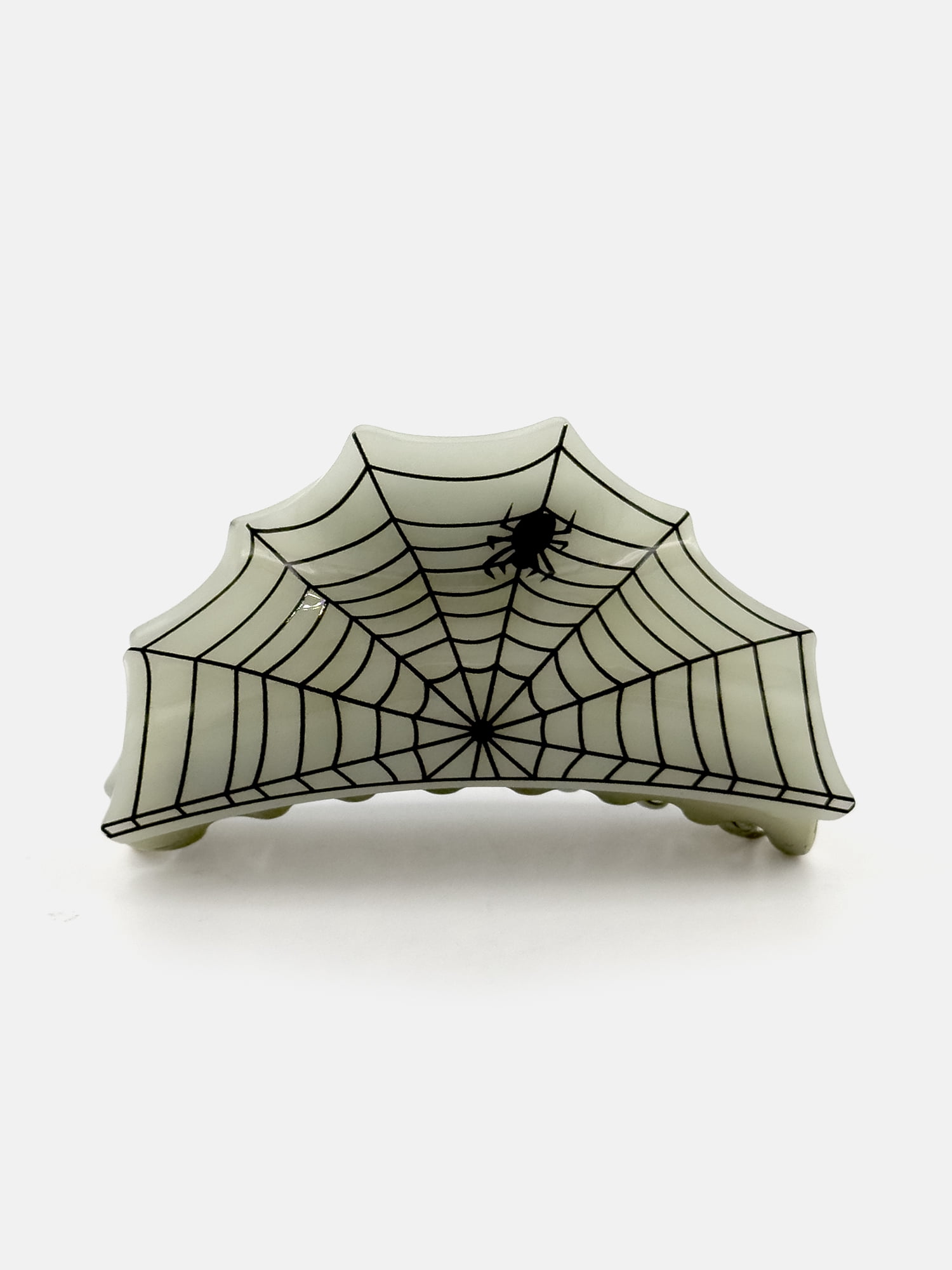 Way To Celebrate Spider Web Acrylic Hair Claw, White/Black