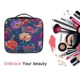 thumbnail image 6 of FORMRS Travel Makeup Bag Large Capacity Train Case Cosmetic Organizer with Adjustable Dividers, Blooming Flowers Pattern, 6 of 8