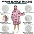 thumbnail image 5 of Pink Dachshund Chips Wearable Oversized Blanket,Wearable Blanket Hoodie for Adults,Cozy Hooded Blankets with Super Pockets,Super Warm Fuzzy Pullover for Women & Men, 5 of 6