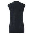 thumbnail image 6 of Aboser Womens Fisherman Sweater Vests Oversized Cable Knit Pullover Gilet Cozy Sleeveless Knitted Vest Tops Casual Soft V Neck Waistcoat Dark Blue L, 6 of 8