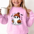 thumbnail image 4 of Enjoytime Halloween Crewneck Sweatshirt Ghost Graphic Long Sleeve Pullover Top Cute Fall Fashion Kids Clothes Girls 1-14 Years, 4 of 7