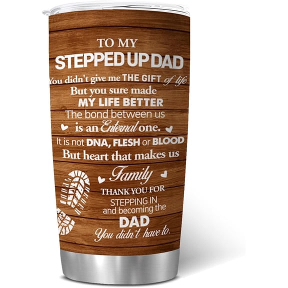 Step Dad Gift from Daughter Son, Gifts for Dad Stepfather, Stepdad Gifts for Birthday Christmas Father’s Day, Thank You Gift for Stepfather Tumbler