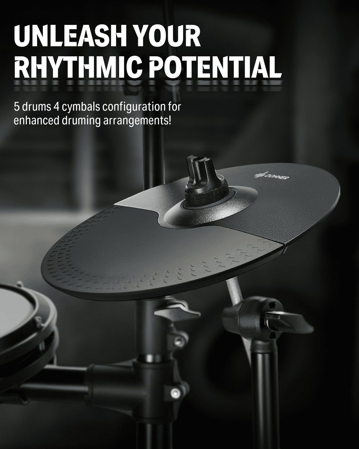 Donner Adults Electric Drum Set with 425 Sounds, with Dual Zone Quiet Mesh Pads for Professional Drummers
